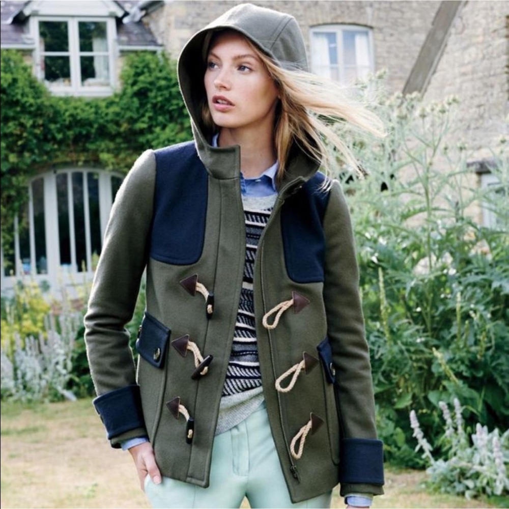 Like New. J. Crew Colorblock duffle coat